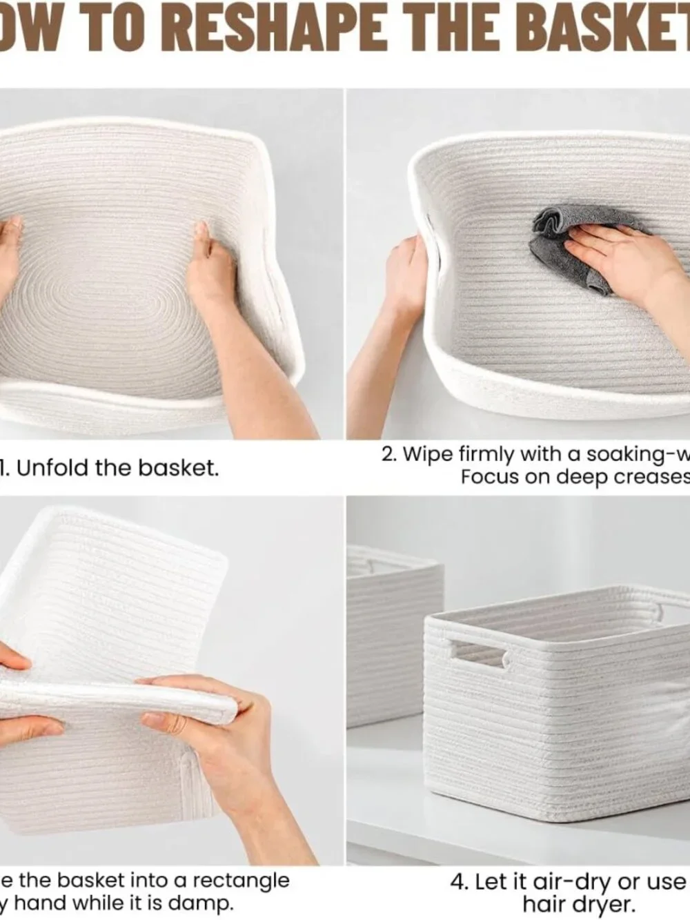 New 5 Pack Woven Storage Baskets, Decorative Storage Bins for Organizing | 13.8'
